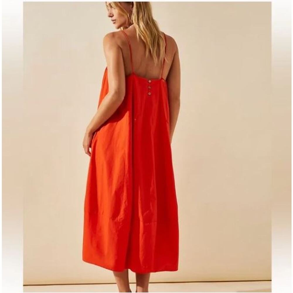 Free People Bright Orange Spaghetti-Strap Mini Dress - Picture 2 of 10